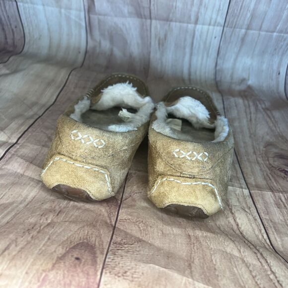 UGG slippers shoes Womens 8 beige Ansley chestnut moccasin house shoe comfort - Picture 7 of 12